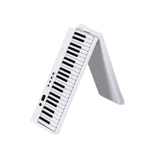 88 Tasten Musiktastatur Professioneller Klappcontroller Klaviertastatur Synthesizer Tragbares Klavier (Color : White)