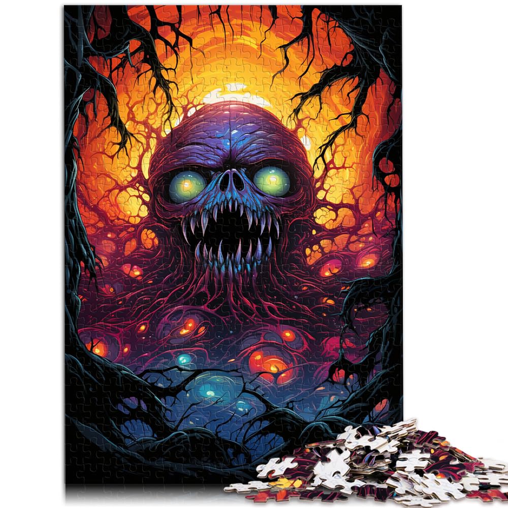 Puzzles Bunte psychedelische Spinne 1000 Teile Puzzle für Erwachsene Holzpuzzle Spielspielzeug für Familienpuzzle Geschenk Heimdekoration Puzzles （50x75cm）