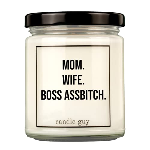 candle guy Duftkerze | Mom. Wife. Boss Ass Bitch. | Handgemacht aus 100% Sojawachs | 70 Stunden Brenndauer