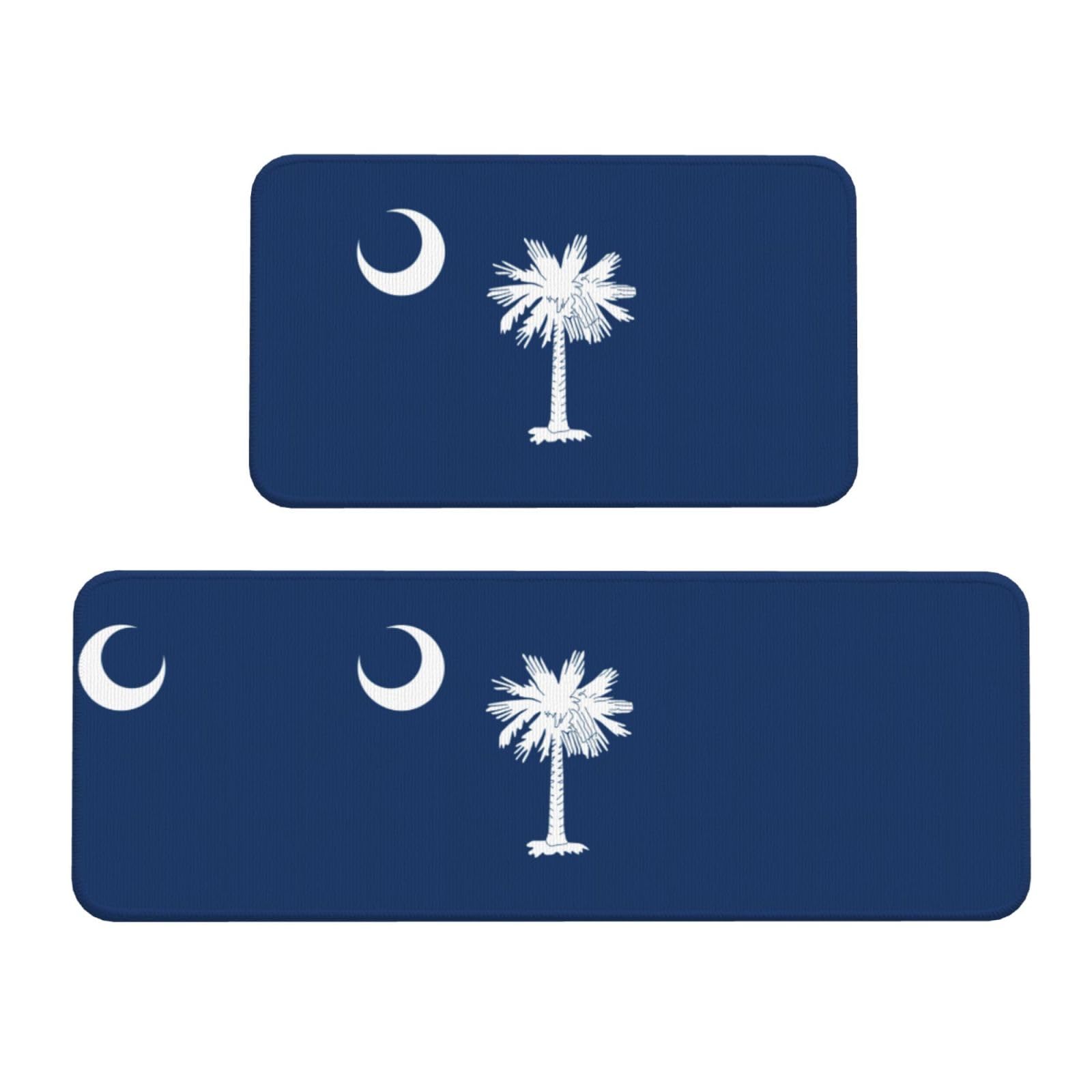 YQxwJL Küchenteppich-Set, Motiv: South Carolina, Flagge, rutschfest, wasserdicht, für Flur, Büro, 2 Stück