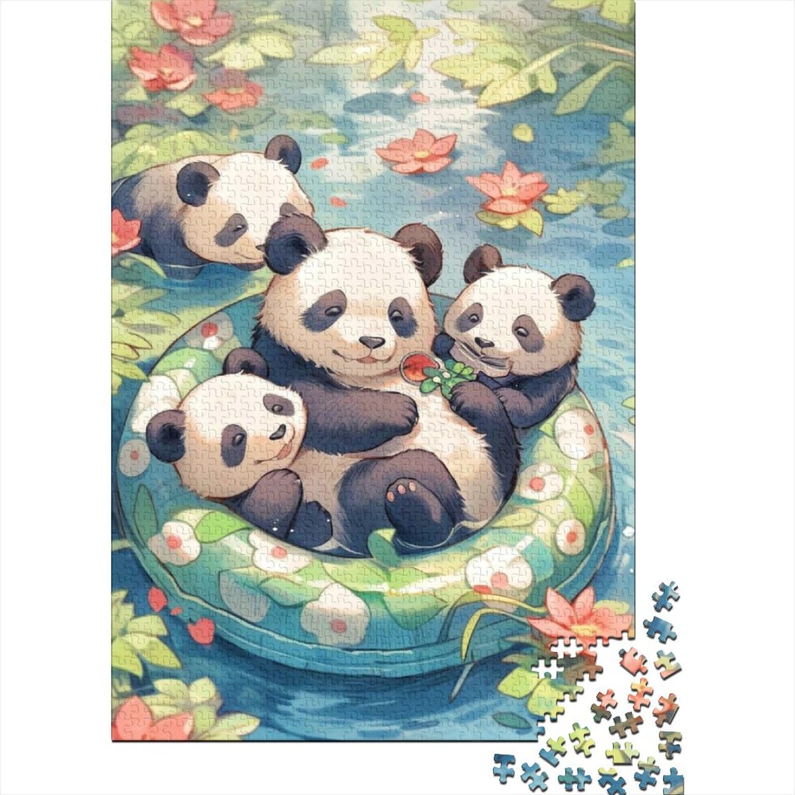 Panda-Holzpuzzle für Erwachsene und Jugendliche von Art Jigsaw Puzzles für Erwachsene, 1000 Teile, Holzpuzzle für Erwachsene und Jugendliche, 75x50cm