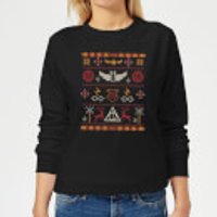 Harry Potter Knit Damen Weihnachtspullover - Schwarz - M - Schwarz