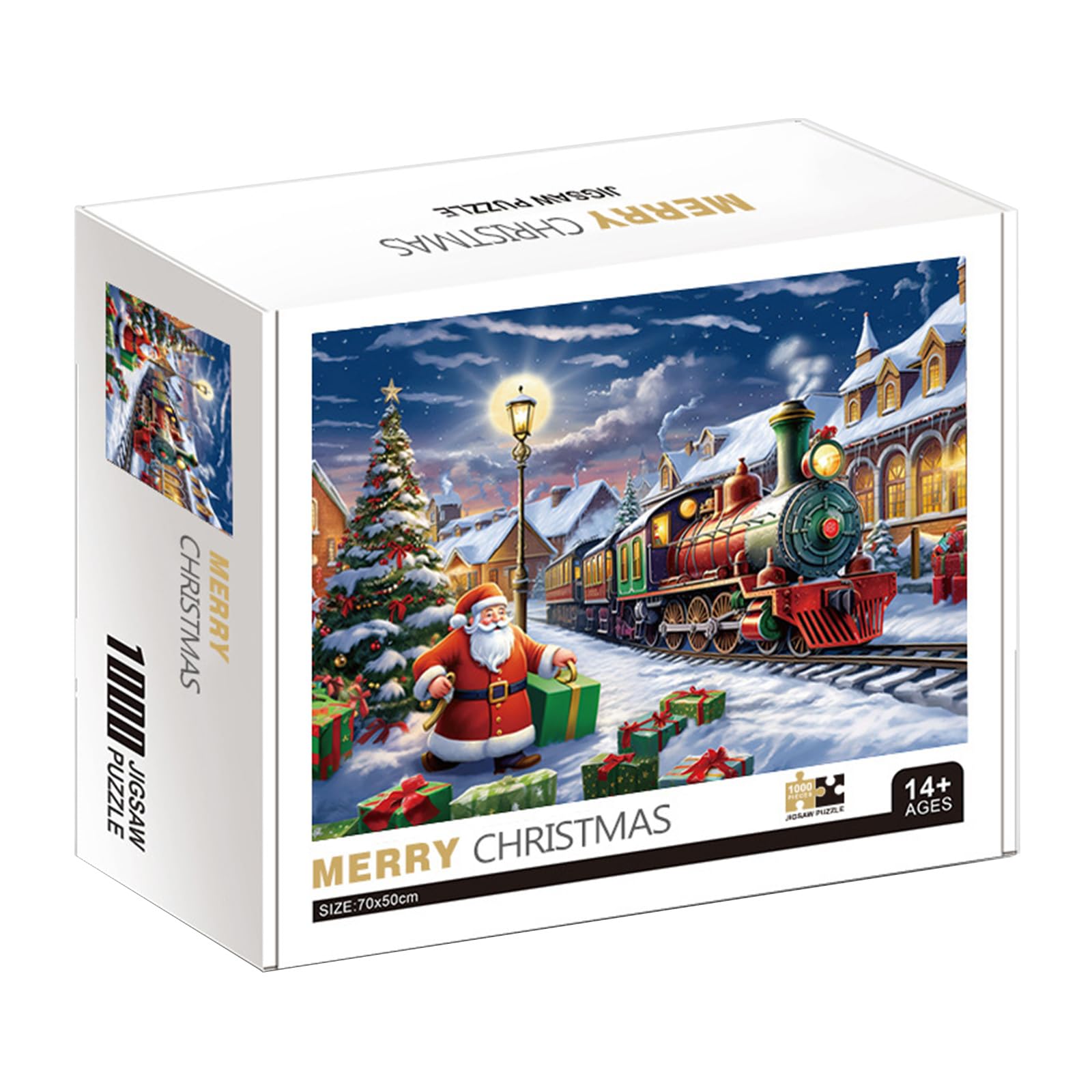 Aurgiarme Festliches Weihnachtspuzzle 1000 Teile HighLevel Puzzle Stadtansicht Papierpuzzle Ölgemälde Stressspielzeug Für Erwachsene