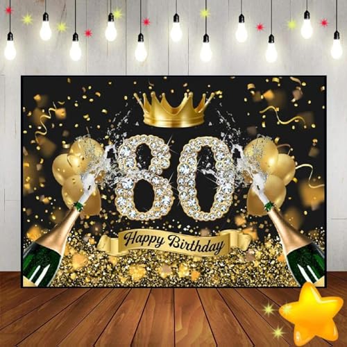 Alles Gute zum 80. Geburtstag Kuste Hintergrund Mann Foto Dekoration Fotografie Hintergründe Jung Süß Party Banner Vinyl Mädchen 210X150cm