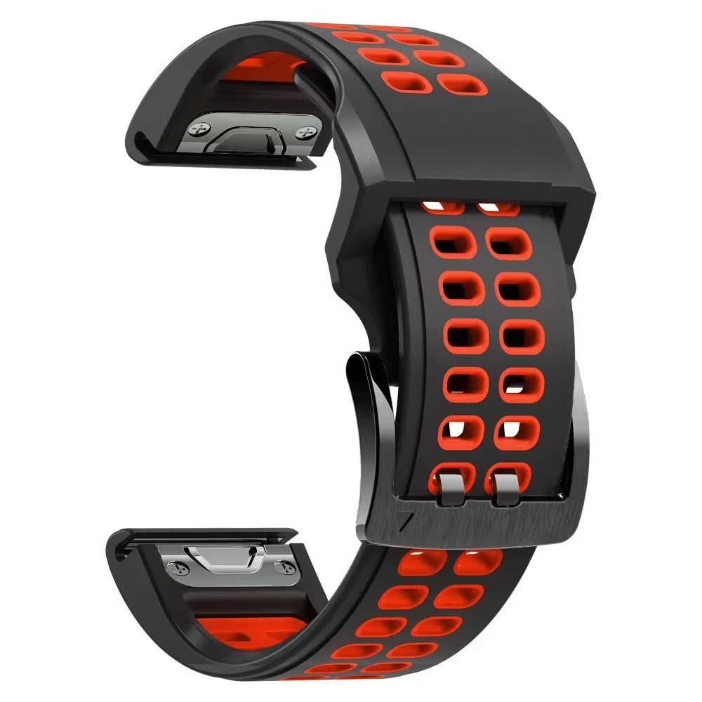 OPKDE Uhrenarmband für Garmin Fenix 7X, 7, 6, 6X, 5, 5X, 3HR, Epix, MarQ, Approash S62, TACTIX Delta, Silikon, einfach anzubringen, 22 mm / 26 mm, For Fenix 3 3HR, Achat