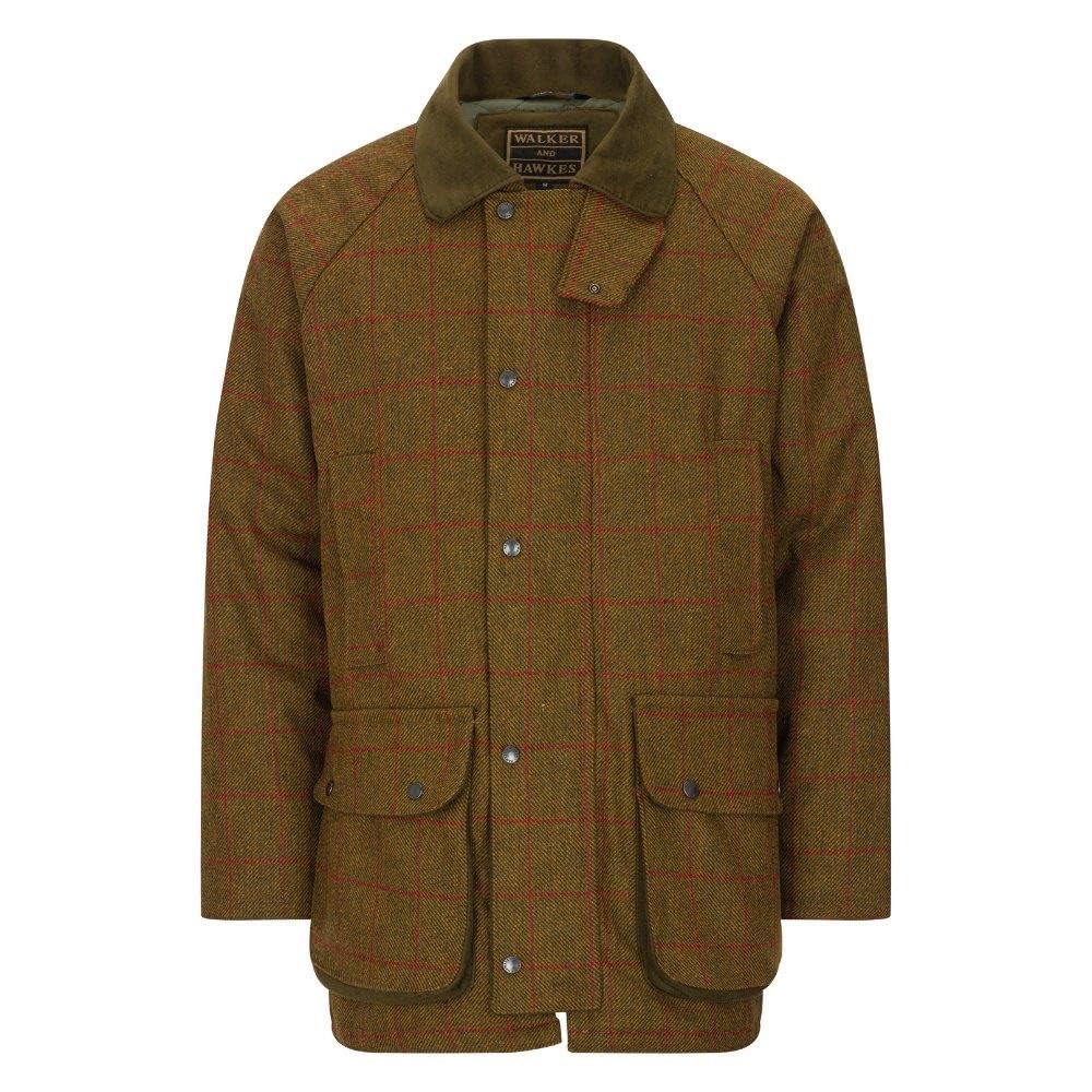 WALKER AND HAWKES - Men's Derby Tweed Barlaston Shooting Jacket - Red Stripe - XL