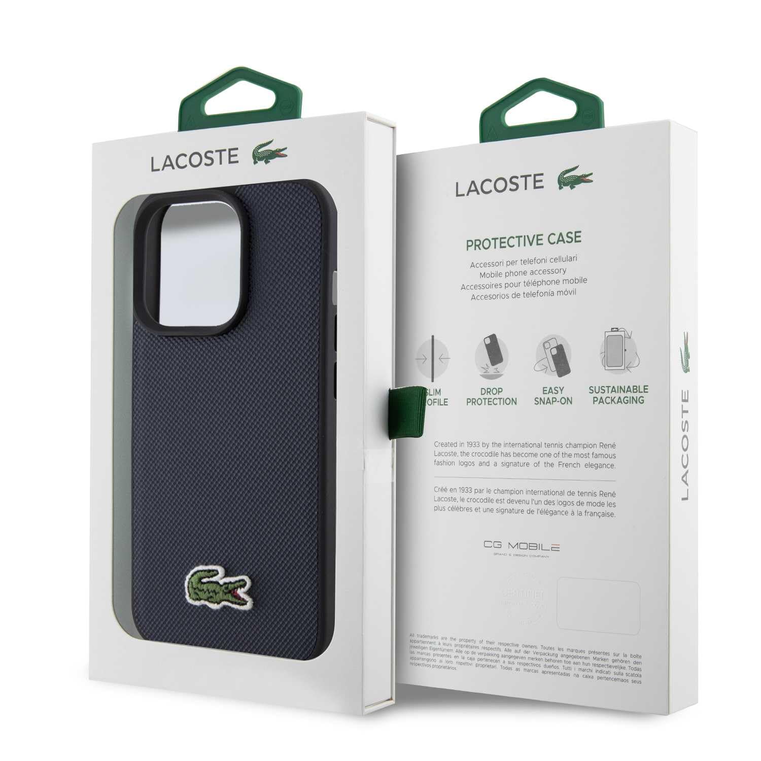 Lacoste LCHMP15XPVCV Hülle für iPhone 15 Pro Max 6.7" Marine hardcase Iconic Petit Pique