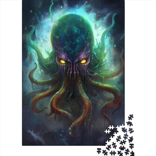 1000-teiliges Puzzle für Erwachsene Teenager, Kraken Mystical, Holzpuzzle, Puzzle für Erwachsene und Teenager, geeignet für Erwachsene (Größe: 75 x 50 cm)