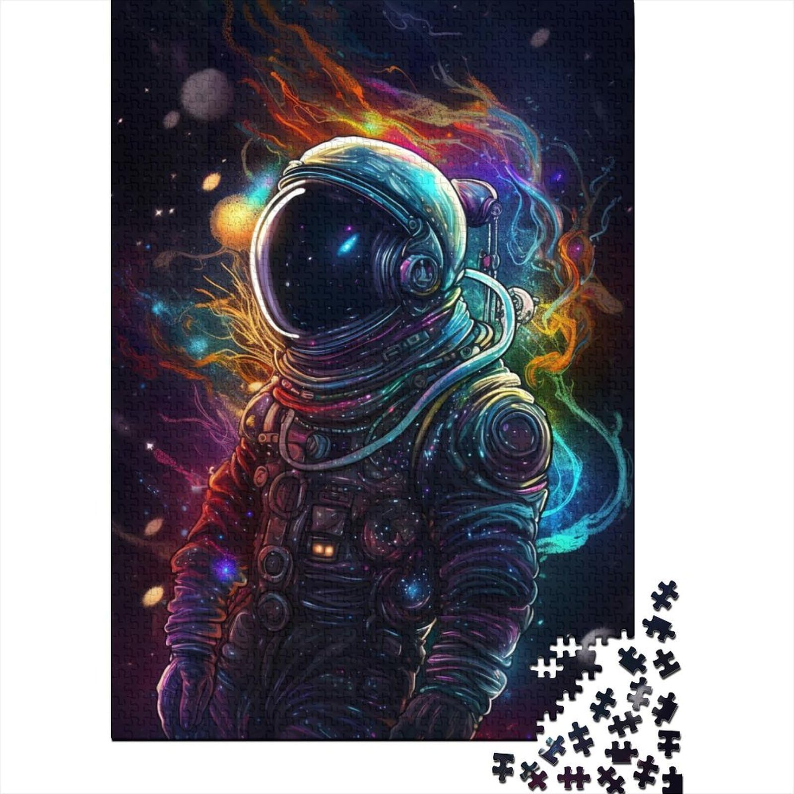 Buntes Astronauten-Puzzle für Erwachsene, Teenager-Puzzle für Erwachsene, 1000 Puzzles für Erwachsene, Lernspiel, Herausforderungsspielzeug, 75 x 50 cm