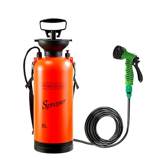 Manuelle Sprühflasche – 5 l/8 l Druck-Campingdusche, Multifunktions-Badesprüher | Tragbares Auto-LKW-Waschen, Haustierreinigung, Blumengießen, kompaktes Sprühgerät für Auto- und Outdoor-Waschbedürfnis