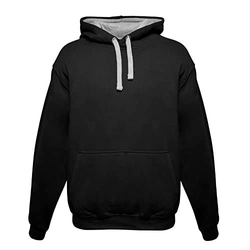 GO HEAVY Kapuzenpullover Basic Hoodie für Herren und Damen (Schwarz, XXL)