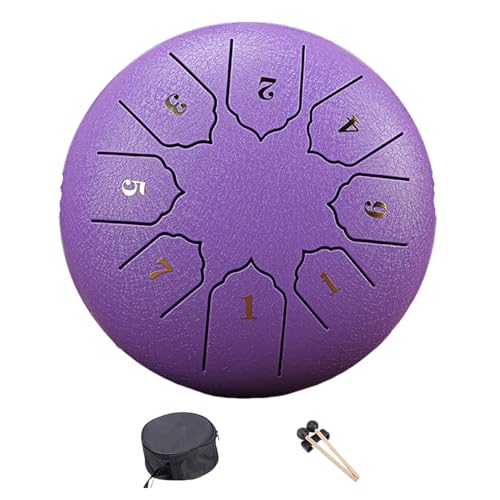 Steel Tongue Drum 8 Note 6 Inch Steel Drum Percussions Instrument With Drumsticks And For Musical Educations