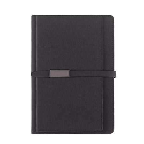 Taschenbuch Mini Journal, Notizbuch, liniert, Tagebuch und Premium-PU-Papier, Hardcover, A5, 192 Seiten for Büro, Zuhause, Schule, Geschäft, fünf Farben, Tagebuch(Black)