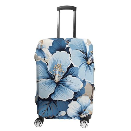 CSGJMYGS Reisegepäckabdeckung, elastisch, waschbar, modisch, kratzfest, blaue Hibiskusblüte, Koffer-Schutz, passend für 45,7 - 81,3 cm Gepäck, Stil-6, XL