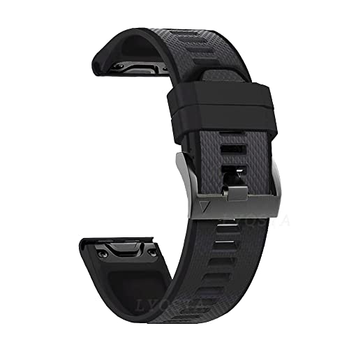 BANDKIT Silikon-Uhrenarmband mit Schnellentriegelung für Garmin Fenix 6, 6X, Pro, 5X, 5 Plus, 3HR, Fenix 7X, 7, Forerunner 935, 945 Smartwatch, 26mm Fenix 5X 5XPlus, Achat