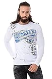 Cipo & Baxx Herren Langarmshirt Longsleeve Shirt mit Print CL510 Weiß S