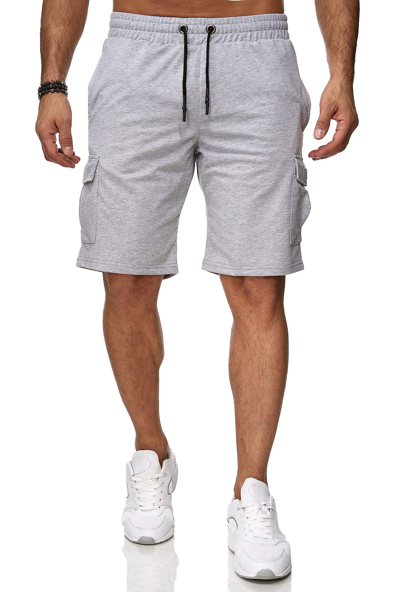 Reslad Kurze Hose Herren Cargo Bermuda Shorts Jogginghose Sport-Hose RS-5069 Grau XL