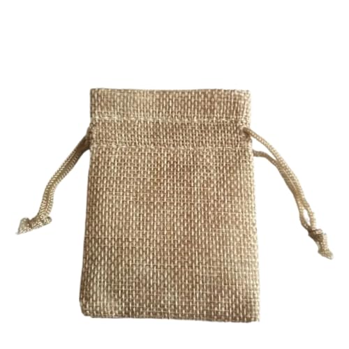 Baumwollbeutel mit Kordelzug 100Pcs/Lot Vintage Natural Jute Gift Pouches Linen Burlap Drawstring Bags Jewelry Packing Pouches Sachet Christmas Party Bags (Color : Natural, Size : 15x20 cm)