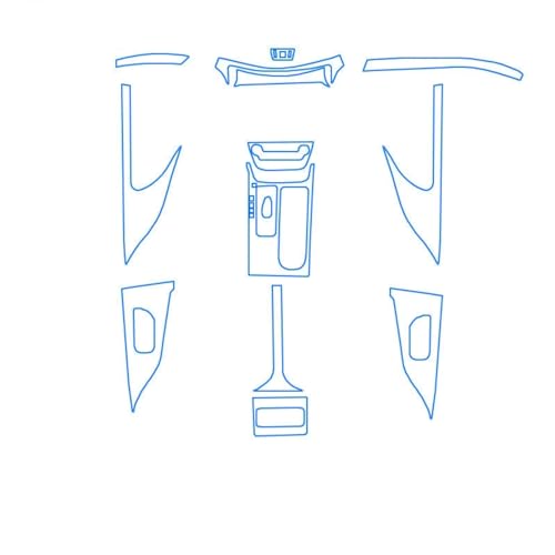 Für NISSAN Für MURANO 19–21 Auto-Innenraum-Mittelkonsole, transparente TPU-Schutzfolie, kratzfeste Reparaturfolie, Zubehör, Refit (komplettes Set B)