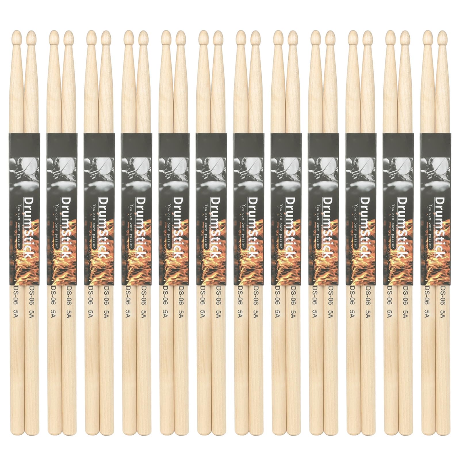 12 Paar 5A/7A Trommel Stick Komfortable Hand Grip Drumstick Rutschfeste Leichte Ahorn Holz Drumsticks Für Schlagzeuger Anfänger