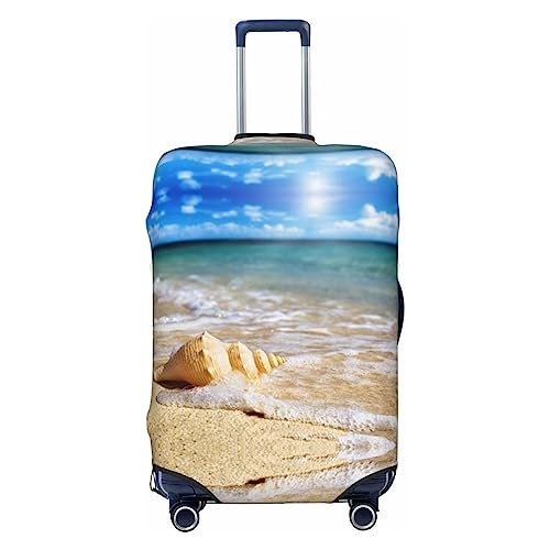 Miniks Ocean Seashell Reisegepäckabdeckung, robuster Koffer-Schutz, passend für 45,7 - 81,3 cm große Gepäckstücke, Größe XL, Schwarz, X-Large