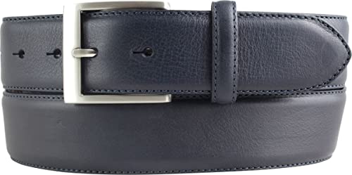 BELTINGER Hochwertiger Jeansgürtel aus Vollrindleder 4,0 cm | Bombierter Ledergürtel Herren 40mm | Jeans-Gürtel made in Italy | Marine 120cm