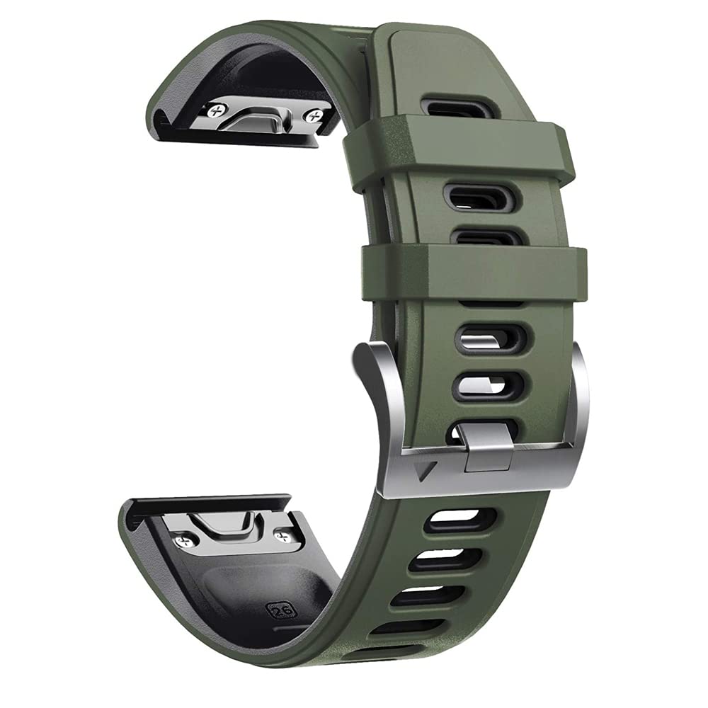 OPKDE Weiches Silikon-Armband für Garmin Fenix 5S 5 5X Plus 6S 6 6X Pro Smart-Armband 20 22 26 mm, schnell und einfach anzubringen, 20mm Width, Achat