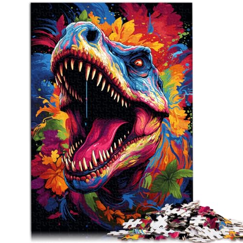 Dinosaurier-Puzzle für Erwachsene, 1000 Teile, Holzpuzzle, Lernspiele mit vollständig ineinander greifenden und zufällig geformten Teilen (50 x 75 cm)