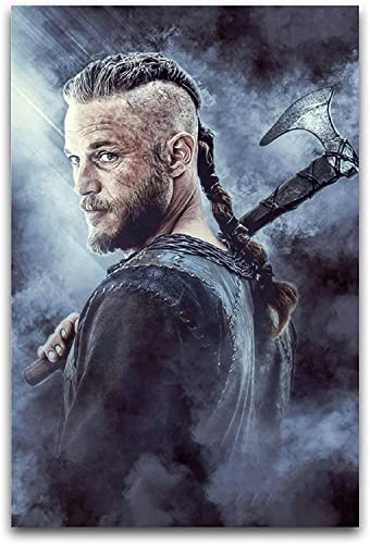 DIY 5d Diamant Malerei Kristall Strass Painting Wikinger Ragnar Lothbrok Stickerei Bilder Kunst Handwerk FüR Erwachsene Und Kinder 23.6"x35.4"(60x90cm) Kein Rahmen