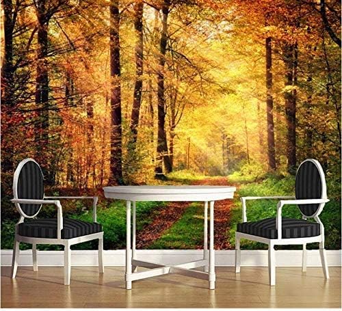 XLMING Natur Herbst Ahorn Wald Landschaft 3D Tapeten Home Esszimmer Sofa Schlafzimmer Wohnzimmer TV Hintergrund-400cm×280cm