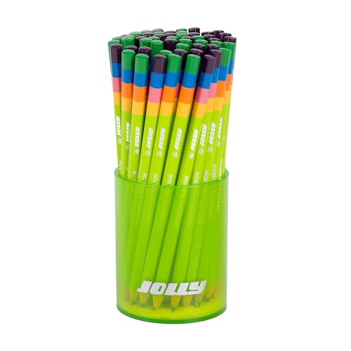 JOLLY Supersticks Rainbow 60er Runddose, zwei Farbkombinationen, Farbstifte, 4 Farben in einem Stift, Bruchsicher, Kinderfest