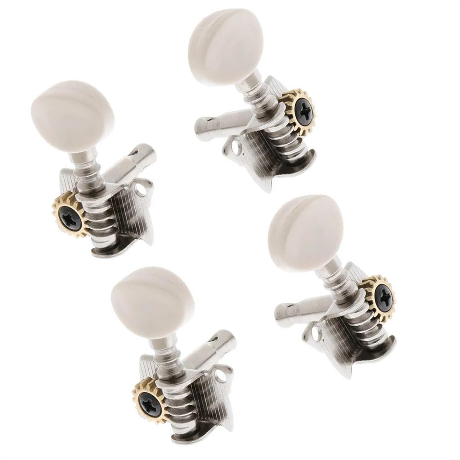 Strings Tuning Pegs Mechaniken Für Gitarre Packung mit 4 offenen 2L2R Metall-Stimmwirbeln für Ukulele, 4-saitige Gitarren-Mechaniken