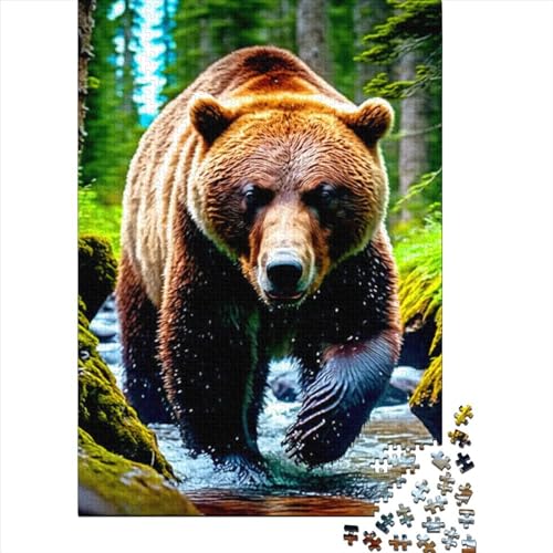 Bären-Holzpuzzle für Erwachsene und Jugendliche, 1000 Puzzles für Erwachsene, Lernspiel, Herausforderungsspielzeug (Größe 29,53 x 19,69 Zoll)