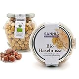 Sannis Bio-Haselnüsse 310g I Haselnüsse aus dem Piemont I ganze Haselnusskerne geschält & geröstet I ungesalzen Bio Haselnüsse ideal als Snack & für Müsli I reich an Vitamin E I glutenfrei