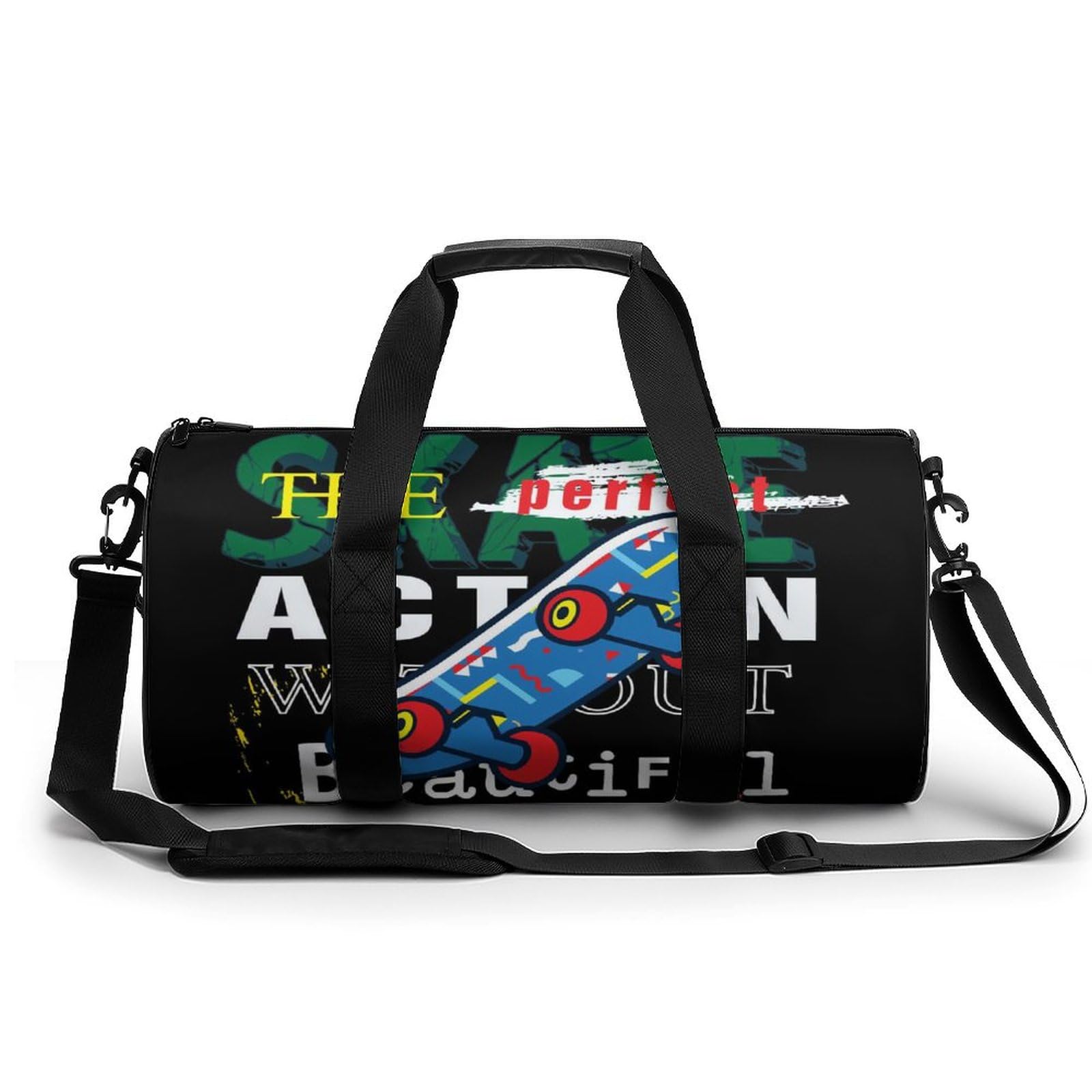 Skateboard Sport Duffel Bag Sporttasche Reisetasche Handgepäck Tasche Schwimmtasche Weekender Bag 45x23x23cm