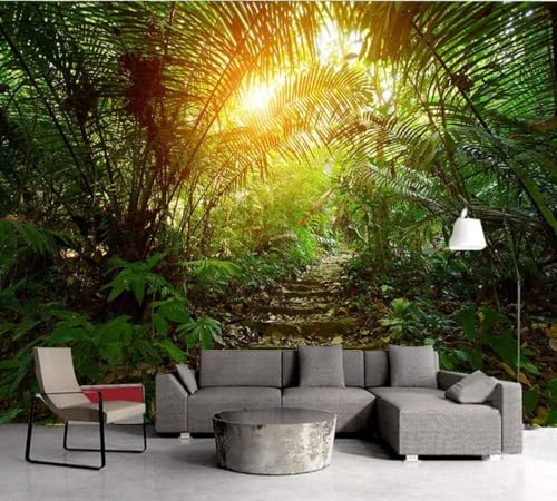 Fantasy Forest Trail Sonnenschein 3D Tapete Poster Restaurant Schlafzimmer Wohnzimmer Sofa TV Dekorative Wand-300cm×210cm