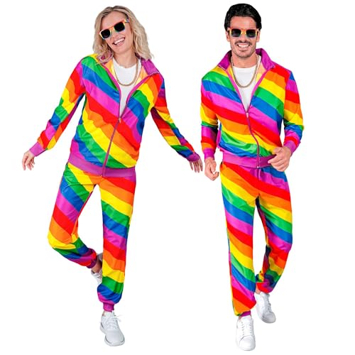 Widmann 79510 Kostüm Trainingsanzug, Unisex – Erwachsene, Regenbogenfarben