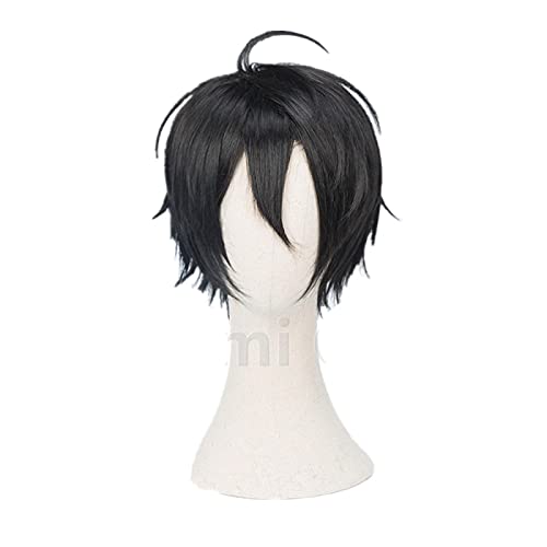 Anime cosplay perücke Abteilung Rap Battle Hypnosismic DRB Yamada Saburo Cosplay Perücke Kurze Schwarze Haare Perücke Cap Anime Cosplay Halloween Live Cosplay