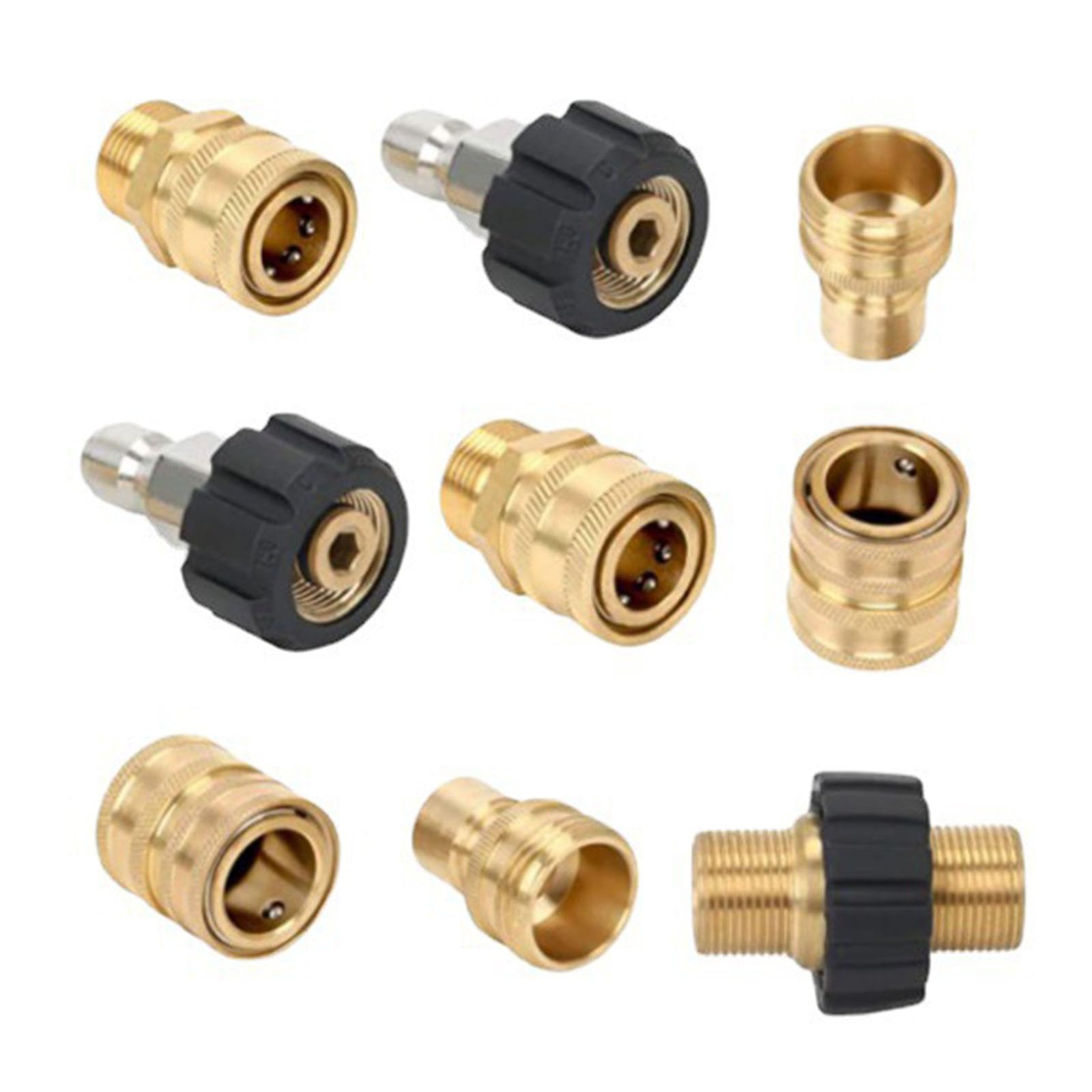 Qsvbeeqj Essential Hochdruckreiniger Adapter Set Schnellanschluss Auf 3/8'' 3/4'' Auf Schnellverschluss