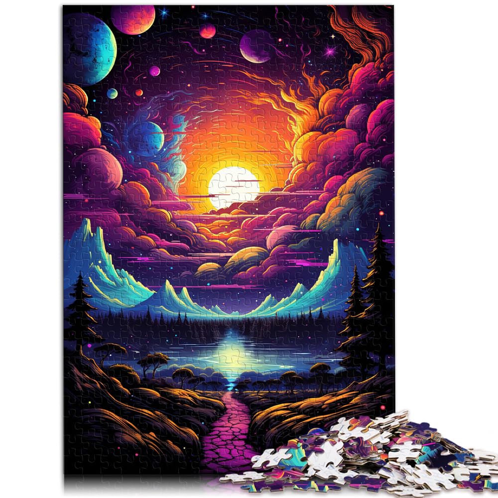 Puzzle, farbenfrohes psychedelisches Universum, farbenfrohes echtes 1000-teiliges Puzzle für Erwachsene, Holzpuzzle, Familienspaß-Puzzle, 1000 Teile (50 x 75 cm)