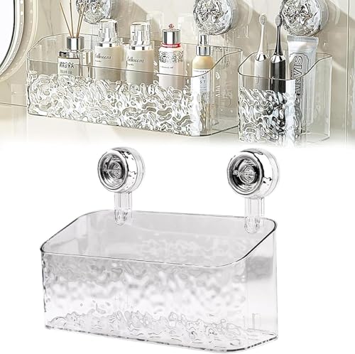 2024 Neues Saug-Dusch-Caddy-Set, abnehmbares, leistungsstarkes Saugnapf-Regal, wasserdichter Organizer-Duschkorb für Küche, Badezimmer, B