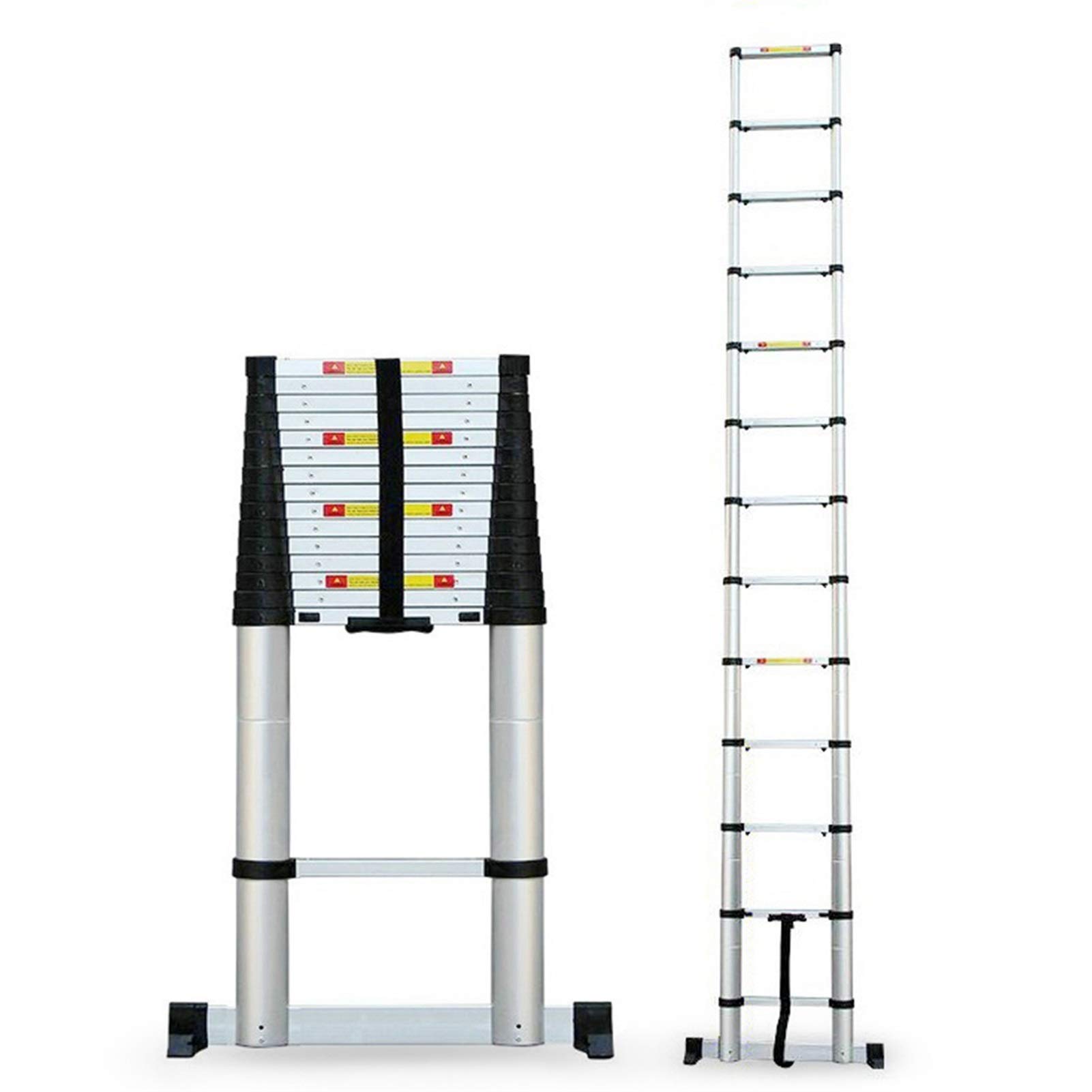 RASOANOA 8 m/7 m/6 m/5 m/4 m hohe ausziehbare Teleskopleiter, Teleskopleitern mit rutschfesten Füßen für Wohnmobil/Dachboden/Haus/Dachboden, Tragkraft 150 kg (Größe: 8 m/26 ft) Ambitious