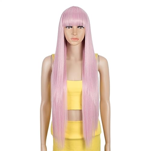 Perücken 36 Zoll Cosplay synthetische Perücke mit Pony lange gerade Perücke Ombre Blonde farbige Perücke Perücke for Frauen Perücke for schwarze Frauen synthetische Perücke Frauen Perücke (Color : 7