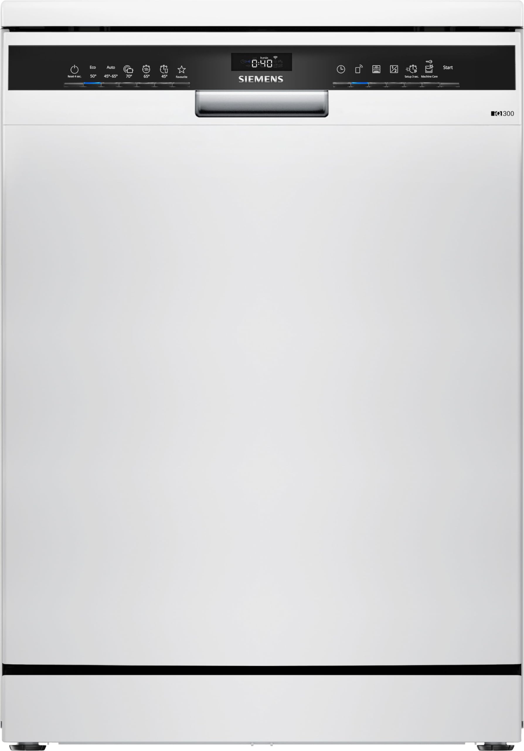 Siemens SN23EW03ME iQ300 Smarter Geschirrspüler Freistehend, 60 cm breit, Besteckschublade, weiß, auto Türöffnung nach Programmende, angenehm leise mit iQdrive, aquaStop, höhenverstellbarer Oberkorb