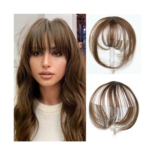 Pony Extension für Damen Synthetischer 3D-Pony, unsichtbar, nahtlos, Kopfhaar, Air Bangs, Overhead, natürlich, unsichtbar, erhöht das Haarvolumen Fringe Bangs(Brown black)