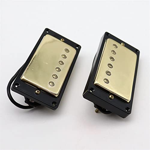 ZENGXUE 1Set Humbucker Electric Guitar Pickup Gold Neck Bridge Pickup B/N Mit Schwarzem Ring Für Lp. Stil E-Gitarre Gold Humbucker Tonabnehmer Set