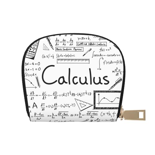 YFSGDLBN Mathe Geometrie Geek Calculus Bedruckte Lederschale Kartentasche Reißverschluss Kartenhalter Münzorganizer, weiß, Einheitsgröße