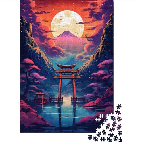 Landschaft Torii-Tor Sonnenuntergang Puzzle 1000 Teile Puzzle für Erwachsene Teenager Puzzle für Erwachsene Puzzle für Erwachsene Lernspiel Herausforderungsspielzeug 75x50cm