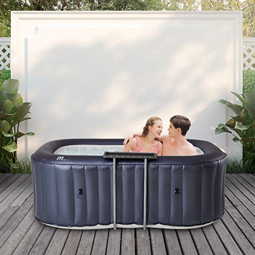 Miweba MSpa aufblasbarer Whirlpool Outdoor Nest U-NE021 | Eckig 186.0 cm x 125.0 cm - 2 Personen Spa Pool aufblasbar - Ozon & UV-C Reinigung - Bis 843 L - 40°C - Fernbedienung - 104 Düsen - TÜV GS