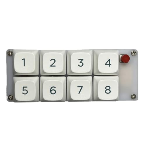 Qsvbeeqj Anpassbare 8-Tasten-Ziffernblock für Gamer, Programmierer, hochempfindliche Tastatur, ergonomisch mit Hintergrundbeleuchtung